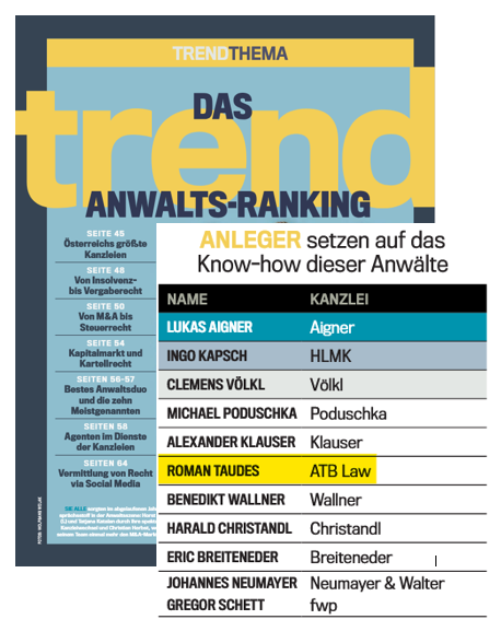 bester Anwalt Österreichs - Ranking Trend